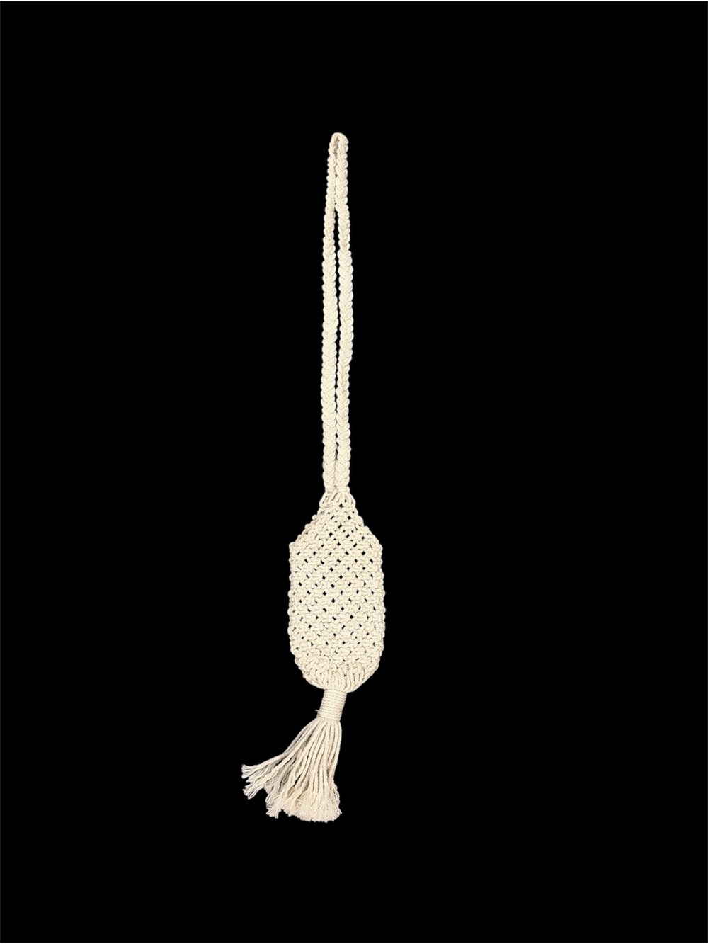 Free People cream crocheted tassel cross body mini boho purse